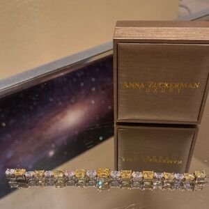 Anna Zuckerman Santa Barbara CZ Canary Oval Radiant Cut Bracelet